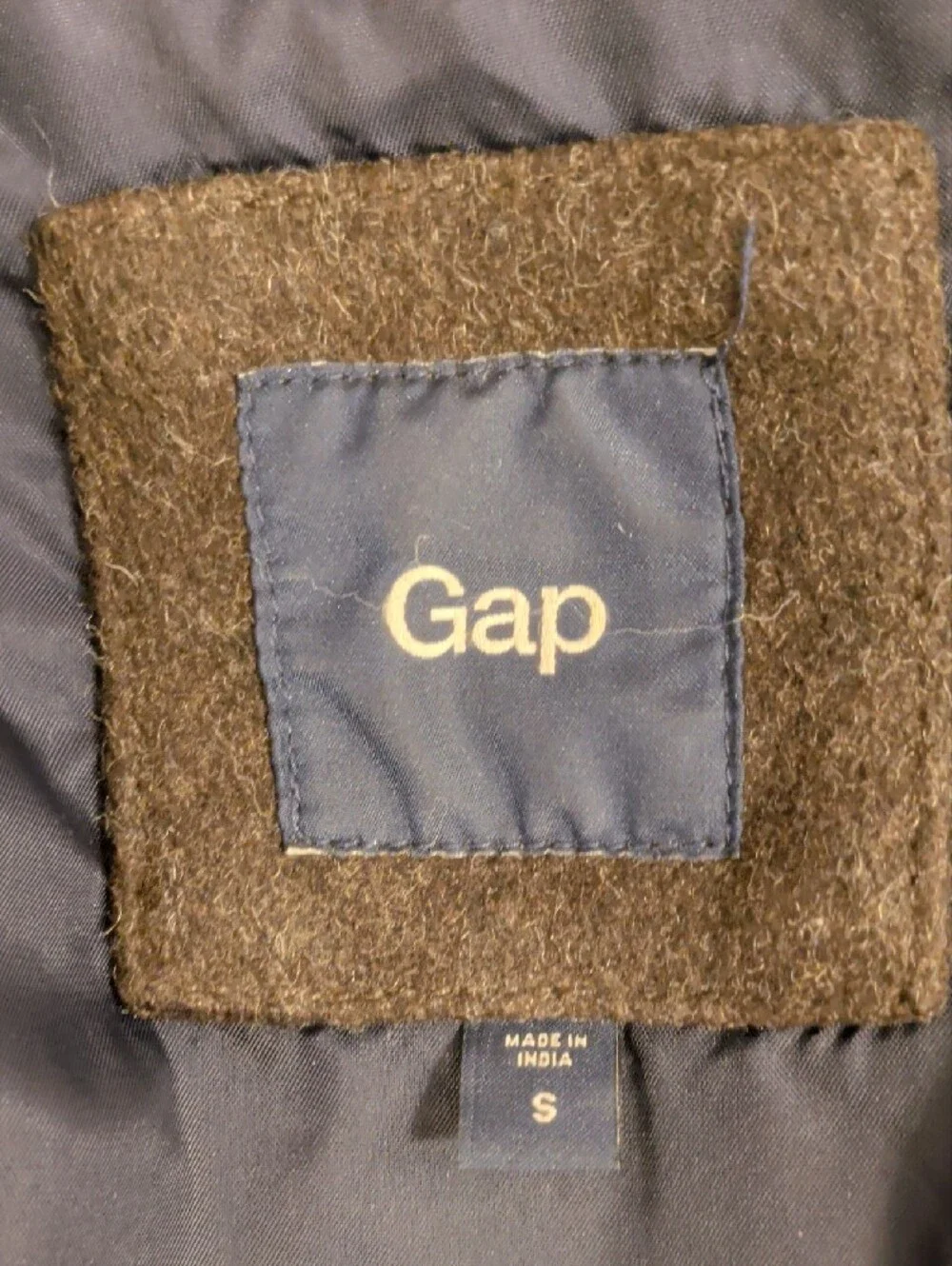 GAP Brown Heather Wool Blend Bomber Jacket w Plaid Lining Classic SeeMeas Unisex